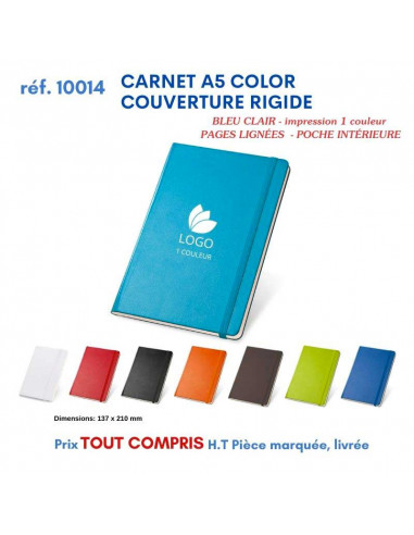 CARNET A5 COLOR COUVERTURE RIGIDE REF 10014 10014 Carnet personnalisé  6,91 €