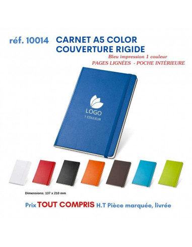 CARNET A5 COLOR COUVERTURE RIGIDE REF 10014 10014 Carnet personnalisé  6,91 €