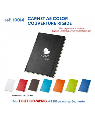 CARNET A5 COLOR COUVERTURE RIGIDE REF 10014 10014 Carnet personnalisé  6,91 €