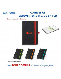 CARNET A5 COUVERTURE RIGIDE EN PU REF 10015 10015 Carnet personnalisé  6,21 € 2