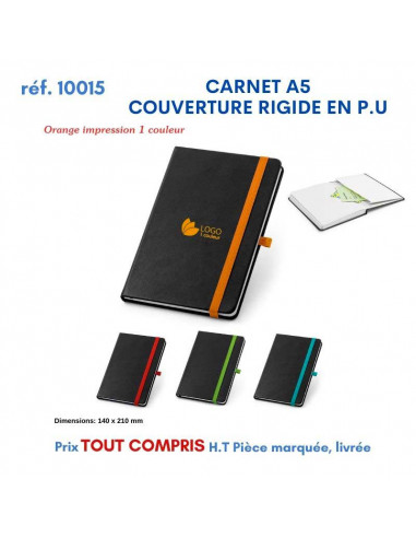 CARNET A5 COUVERTURE RIGIDE EN PU REF 10015 10015 Carnet personnalisé  6,21 €