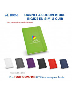 CARNET A5 COUVERTURE RIGIDE PAGES NON LIGNEES REF 10016 10016 Carnet personnalisé  5,30 €