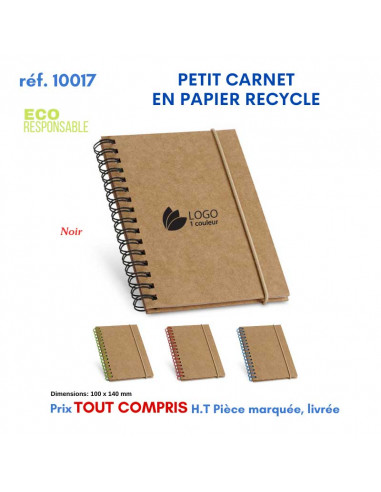 CARNET DE POCHE EN PAPIER RECYCLE REF 10017 10017 Carnet personnalisé  3,90 €