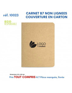 CARNET B7 PAGES NON LIGNEES COUVERTURE EN CARTON REF 10023 10023 Carnet personnalisé  1,85 €