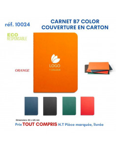 CARNET B7 COLOR PAGES LIGNEES COUVERTURE EN CARTON REF 10024 10024 Carnet personnalisé  1,91 €