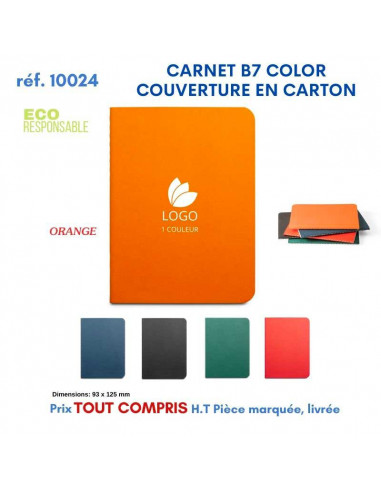 CARNET B7 COLOR PAGES LIGNEES COUVERTURE EN CARTON REF 10024 10024 Carnet personnalisé  1,91 €