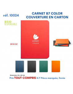 CARNET B7 COLOR PAGES LIGNEES COUVERTURE EN CARTON REF 10024 10024 Carnet personnalisé  1,91 € 2