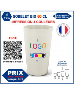 GOBELET BIO REUTILISABLE 60 CL REF 2356 2356 GOURDES GOBELETS : OBJETS PUBLICITAIRES  3,09 €