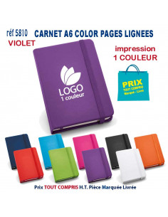 CARNET MODE A6 PAGES LIGNEES REF 5810 5810 Carnet personnalisé  3,25 € 2