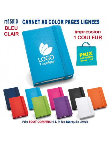CARNET MODE A6 PAGES LIGNEES REF 5810 5810 Carnet personnalisé  3,25 €