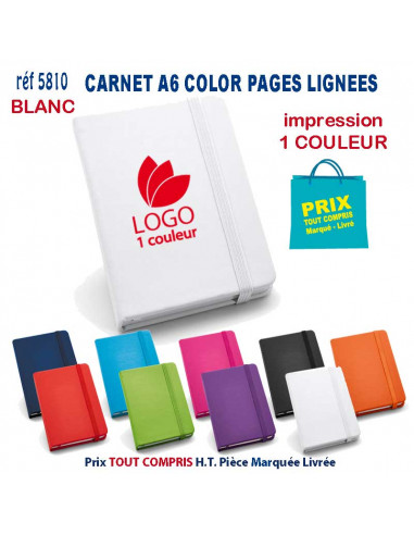 CARNET MODE A6 PAGES LIGNEES REF 5810 5810 Carnet personnalisé  3,25 €