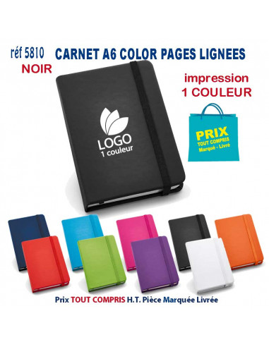 CARNET MODE A6 PAGES LIGNEES REF 5810 5810 Carnet personnalisé  3,25 €