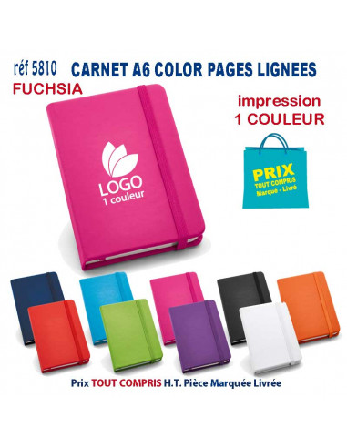 CARNET MODE A6 PAGES LIGNEES REF 5810 5810 Carnet personnalisé  3,25 €