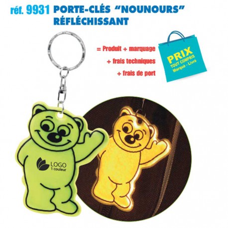 PORTE CLES REFLECHISSANT NOUNOURS REF 9931 9931 PORTE CLES PLASTIQUE  0,53 €