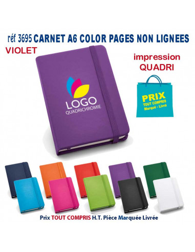 CARNET MODE A6 PAGES NON LIGNEES REF 3695 3695 Carnet personnalisé  3,05 €