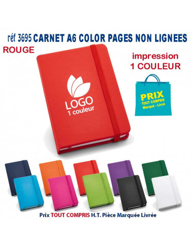 CARNET MODE A6 PAGES NON LIGNEES REF 3695 3695 Carnet personnalisé  3,05 €