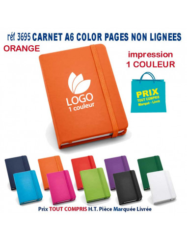 CARNET MODE A6 PAGES NON LIGNEES REF 3695 3695 Carnet personnalisé  3,05 €