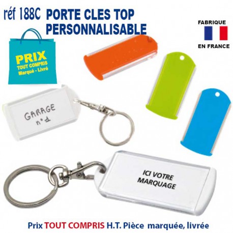 PORTE CLES TOP PERSONNALISABLE REF 188 C 188 C PORTE CLES PLASTIQUE  2,89 €