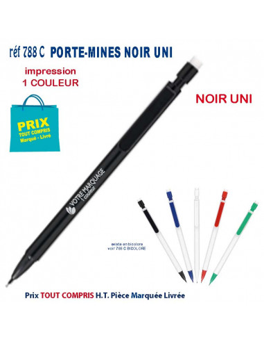 PORTE MINES NOIR UNI REF 788C 788 C UNI NOIR Stylos Divers : pointeur laser, stylo lampe...  0,95 €