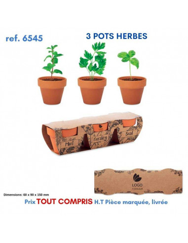 3 POTS HERBES REF 6545 6545 ECO RESPONSABLES  9,48 €