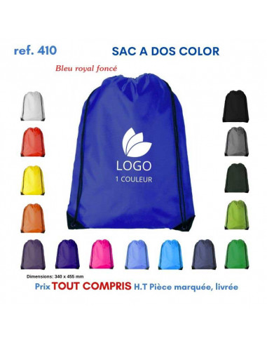 SACS A DOS COLOR REF 410 410 SAC A DOS  2,16 €