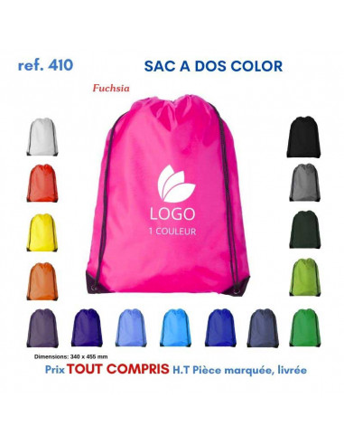 SACS A DOS COLOR REF 410 410 SAC A DOS  2,16 €