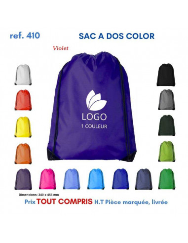 SACS A DOS COLOR REF 410 410 SAC A DOS  2,39 €