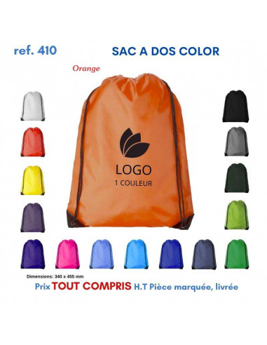 SACS A DOS COLOR REF 410 410 SAC A DOS  2,16 €