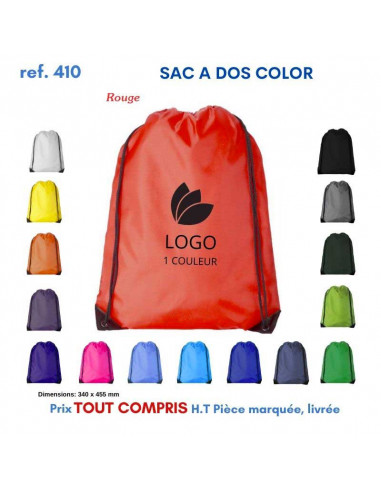 SACS A DOS COLOR REF 410 410 SAC A DOS  2,39 €