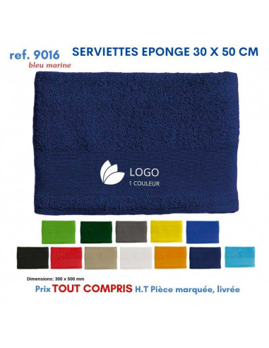 SERVIETTES EPONGE 30 X 50 CM REF 9016 9016 SERVIETTES : OBJETS ET TEXTILE PUBLICITAIRE  6,50 €