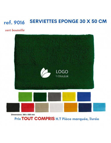 SERVIETTES EPONGE 30 X 50 CM REF 9016 9016 SERVIETTES : OBJETS ET TEXTILE PUBLICITAIRE  6,50 €