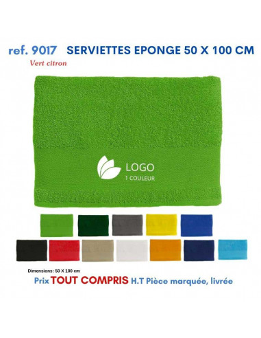 SERVIETTES EPONGE 50 X100 CM REF 9017 9017 SERVIETTES : OBJETS ET TEXTILE PUBLICITAIRE  10,98 €