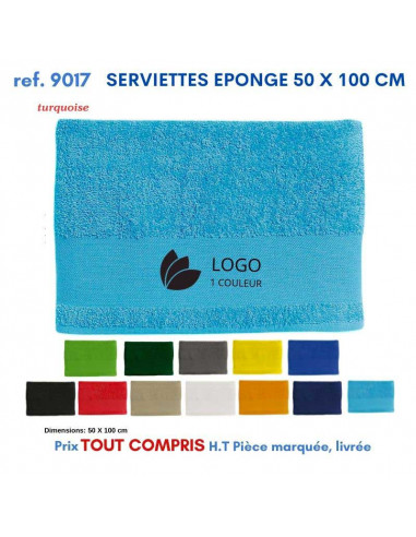 SERVIETTES EPONGE 50 X100 CM REF 9017 9017 SERVIETTES : OBJETS ET TEXTILE PUBLICITAIRE  10,98 €