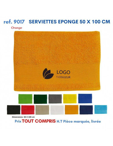 SERVIETTES EPONGE 50 X100 CM REF 9017 9017 SERVIETTES : OBJETS ET TEXTILE PUBLICITAIRE  10,98 €