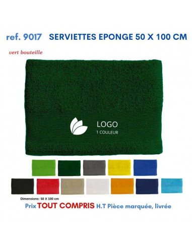 SERVIETTES EPONGE 50 X100 CM REF 9017 9017 SERVIETTES : OBJETS ET TEXTILE PUBLICITAIRE  10,98 €