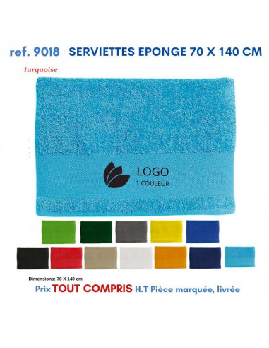 SERVIETTES EPONGE 70 X 140 CM REF 9018 9018 SERVIETTES : OBJETS ET TEXTILE PUBLICITAIRE  18,23 €