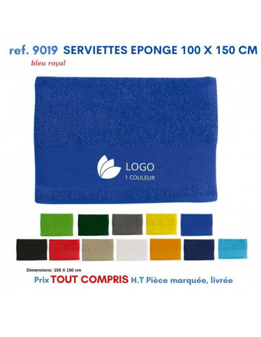 SERVIETTES EPONGE 100 X 150 CM REF 9019 9019 SERVIETTES : OBJETS ET TEXTILE PUBLICITAIRE  25,43 €