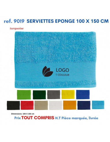 SERVIETTES EPONGE 100 X 150 CM REF 9019 9019 SERVIETTES : OBJETS ET TEXTILE PUBLICITAIRE  25,43 €