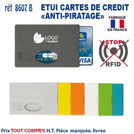 ETUI CARTE DE CREDIT ANTI PIRATAGE 8607 B 8607 B ETUIS PORTE CARTES DE CREDIT PUBLICITAIRES  0,81 €