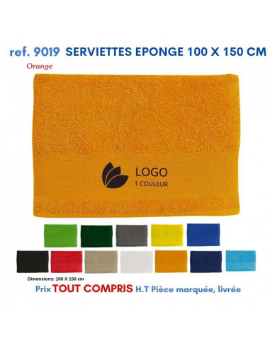 SERVIETTES EPONGE 100 X 150 CM REF 9019 9019 SERVIETTES : OBJETS ET TEXTILE PUBLICITAIRE  25,43 €