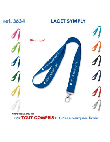 LACET SIMPLY REF P3634 P3634 lacet tour de cou publicitaire  2,17 €