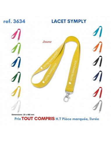 LACET SIMPLY REF P3634 P3634 lacet tour de cou publicitaire  2,02 €