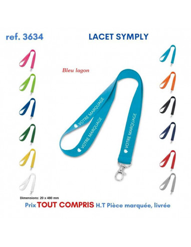 LACET SIMPLY REF P3634 P3634 lacet tour de cou publicitaire  2,02 €