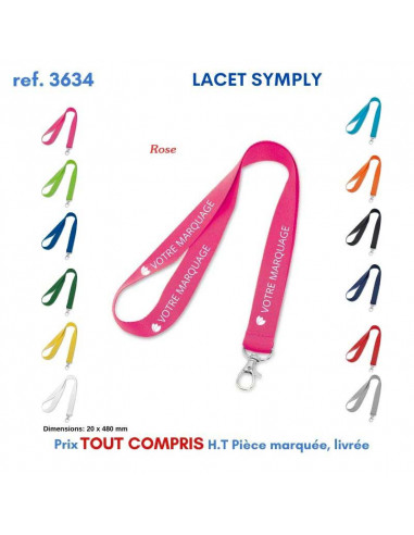 LACET SIMPLY REF P3634 P3634 lacet tour de cou publicitaire  2,02 €