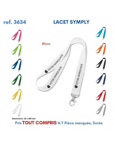 LACET SIMPLY REF P3634 P3634 lacet tour de cou publicitaire  2,02 €