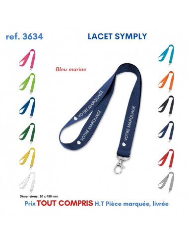 LACET SIMPLY REF P3634 P3634 lacet tour de cou publicitaire  2,02 €