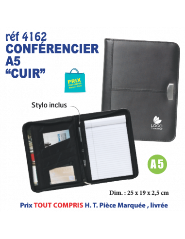 CONFERENCIER A5 CUIR REF 4162 4162 conférenciers personnalisés  16,50 €