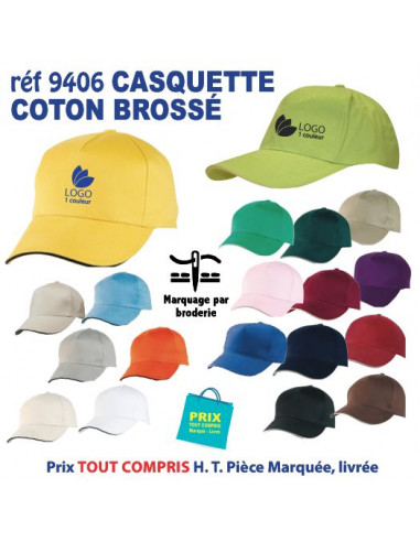 CASQUETTE COTON BROSSE REF 9406 9406 CASQUETTES ADULTES  11,62 €