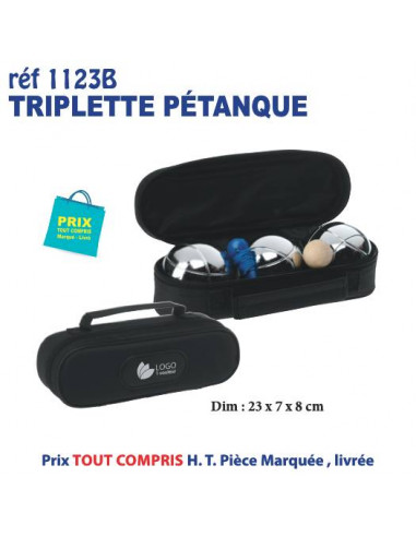 TRIPLETTE PETANQUE REF 1123B 1123B LOISIRS - PLAGE : OBJET PUBLICITAIRE  18,69 €