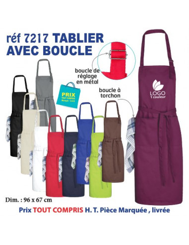 TABLIER AVEC BOUCLE REF 7217 7217 TABLIERS DE CUISINE PERSONNALISES PUBLICITAIRES  6,13 €